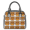 Teddy Bear Emoji Print Shoulder Handbag