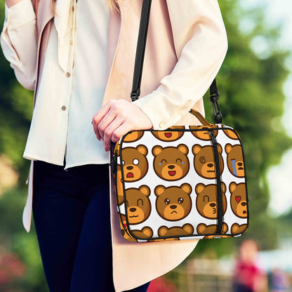 Teddy Bear Emoji Print Shoulder Strap Bible Bag