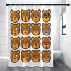 Teddy Bear Emoji Print Shower Curtain