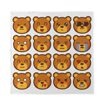 Teddy Bear Emoji Print Silk Bandana