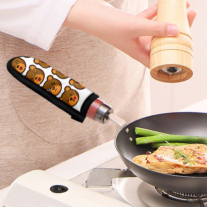 Teddy Bear Emoji Print Skillet Handle Cover