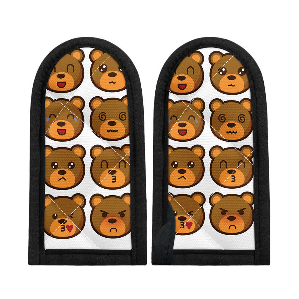 Teddy Bear Emoji Print Skillet Handle Cover