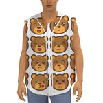 Teddy Bear Emoji Print Sleeveless Baseball Jersey