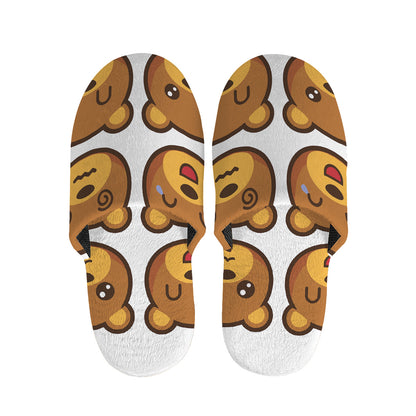 Teddy Bear Emoji Print Slippers
