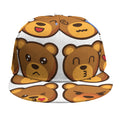 Teddy Bear Emoji Print Snapback Cap