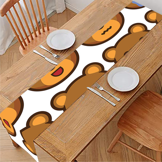 Teddy Bear Emoji Print Table Runner