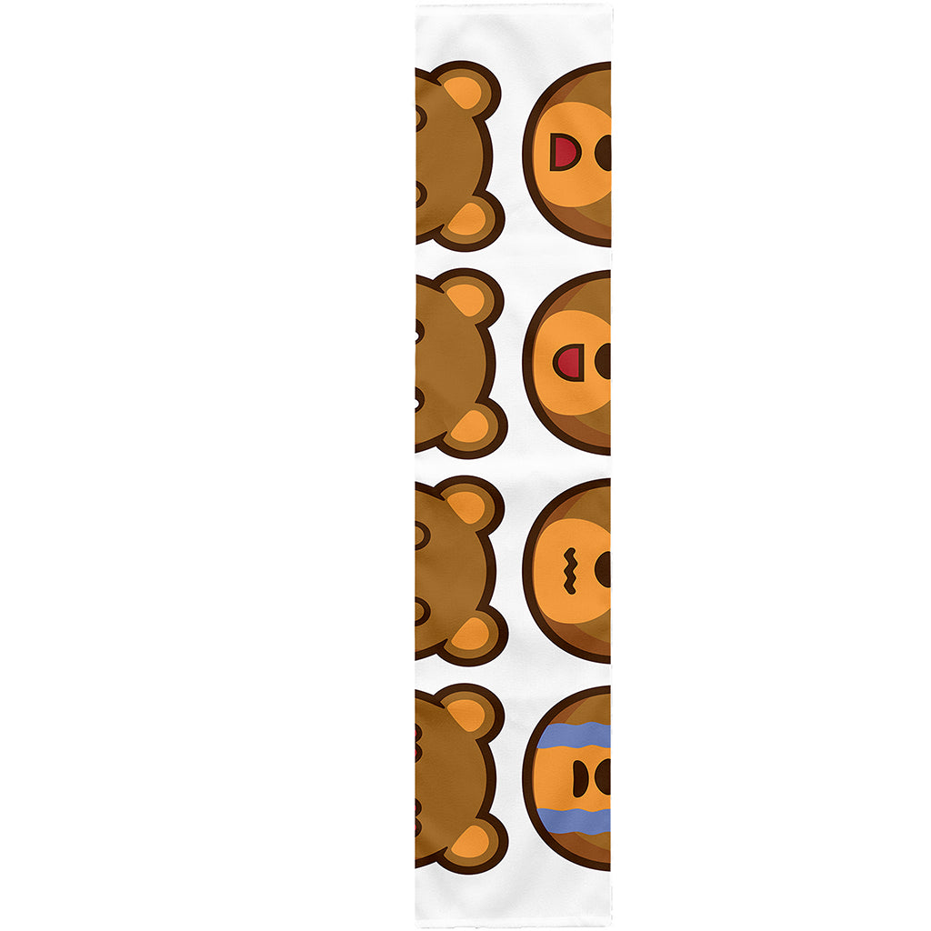 Teddy Bear Emoji Print Table Runner