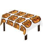 Teddy Bear Emoji Print Tablecloth