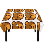 Teddy Bear Emoji Print Tablecloth