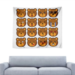 Teddy Bear Emoji Print Tapestry