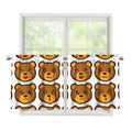 Teddy Bear Emoji Print Tier Curtains