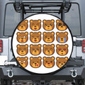 Teddy Bear Emoji Print Tire Cover