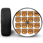 Teddy Bear Emoji Print Tire Cover With Camera Hole