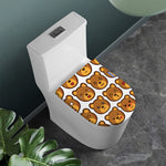 Teddy Bear Emoji Print Toilet Lid Cover