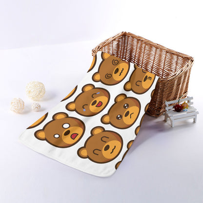 Teddy Bear Emoji Print Towel