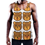 Teddy Bear Emoji Print Training Tank Top