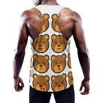 Teddy Bear Emoji Print Training Tank Top