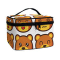 Teddy Bear Emoji Print Travel Makeup Bag