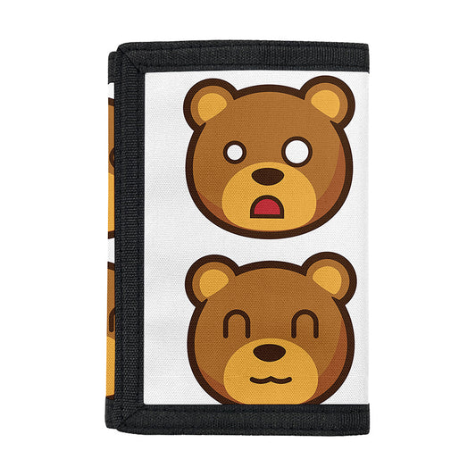 Teddy Bear Emoji Print Trifold Wallet