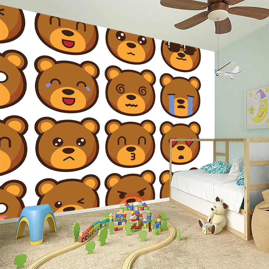 Teddy Bear Emoji Print Wall Sticker