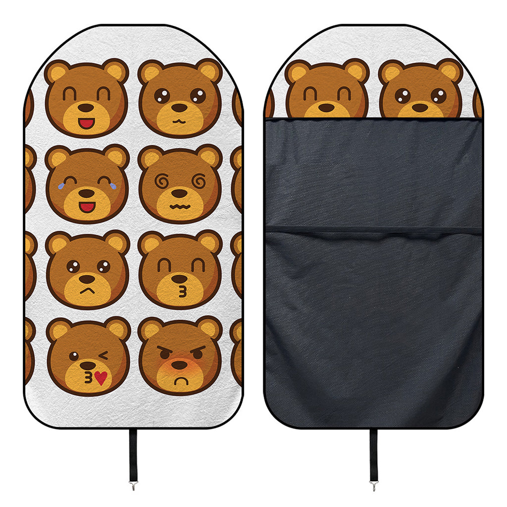 Teddy Bear Emoji Print Waterproof Car Seat Cover