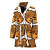 Teddy Bear Emoji Print Women's Bathrobe