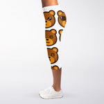 Teddy Bear Emoji Print Women's Capri Leggings