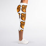 Teddy Bear Emoji Print Women's Capri Leggings