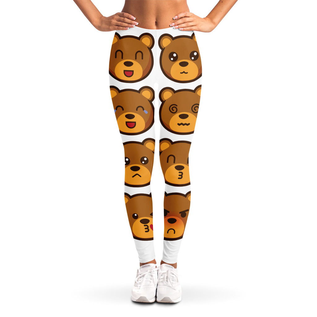 Teddy Bear Emoji Print Women's Leggings