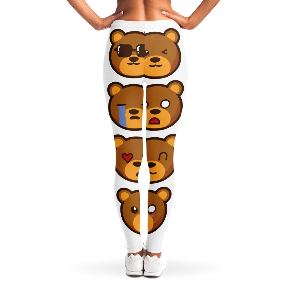Teddy Bear Emoji Print Women's Leggings