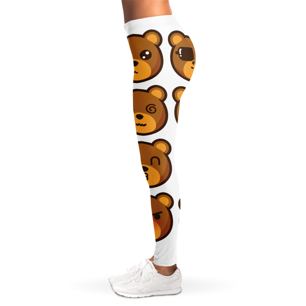 Teddy Bear Emoji Print Women's Leggings