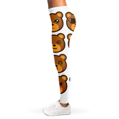 Teddy Bear Emoji Print Women's Leggings