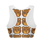 Teddy Bear Emoji Print Women's Sports Bra
