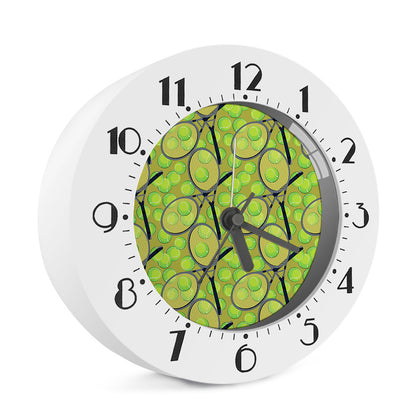 Tennis Ball And Racket Pattern Print Alarm Clock