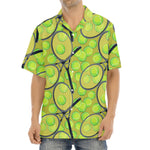 Tennis Ball And Racket Pattern Print Aloha Shirt