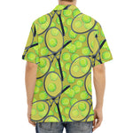 Tennis Ball And Racket Pattern Print Aloha Shirt