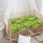 Tennis Ball And Racket Pattern Print Baby Crib Sheet