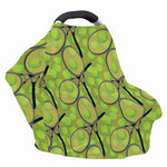 Tennis Ball And Racket Pattern Print Baby Seat Cover