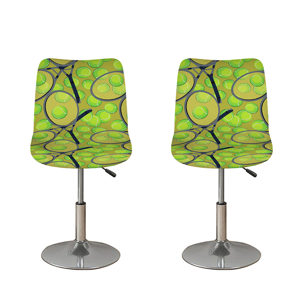 Tennis Ball And Racket Pattern Print Bar Stool Covers