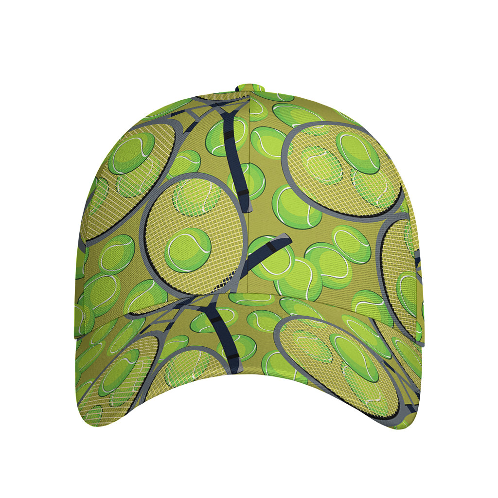 Tennis Ball And Racket Pattern Print Baseball Cap