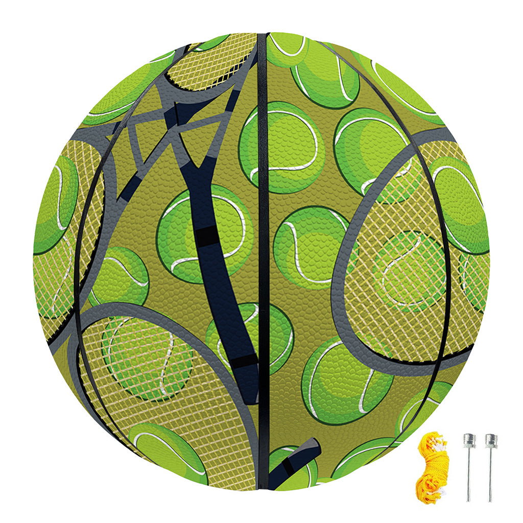 Tennis Ball And Racket Pattern Print Basketball