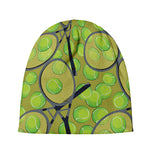 Tennis Ball And Racket Pattern Print Beanie
