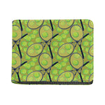 Tennis Ball And Racket Pattern Print Bifold Wallet