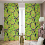 Tennis Ball And Racket Pattern Print Blackout Pencil Pleat Curtains