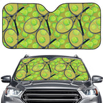 Tennis Ball And Racket Pattern Print Car Windshield Sun Shade