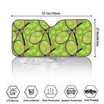 Tennis Ball And Racket Pattern Print Car Windshield Sun Shade
