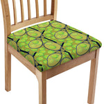 Tennis Ball And Racket Pattern Print Chair Cushion Cover