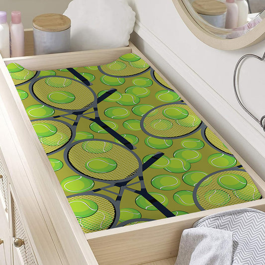 Tennis Ball And Racket Pattern Print Changing Pad Cover