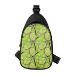 Tennis Ball And Racket Pattern Print Chest Bag