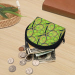 Tennis Ball And Racket Pattern Print Coin Purse